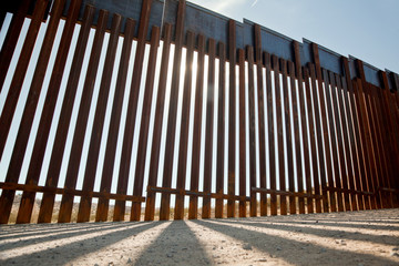 Ground level view of Border Fence/Wall.