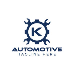Automotive letter K Logo Design Vector Template. Motor Business Alphabet Design K Vector Illustration