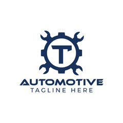 Obraz premium Automotive letter T Logo Design Vector Template. Motor Business Alphabet Design T Vector Illustration