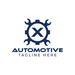 Automotive letter X Logo Design Vector Template. Motor Business Alphabet Design X Vector Illustration