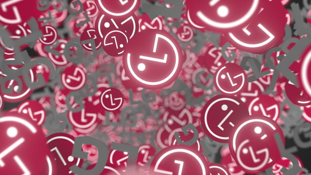 Many logos of LG ELECTRONICS. Editorial 3D rendering