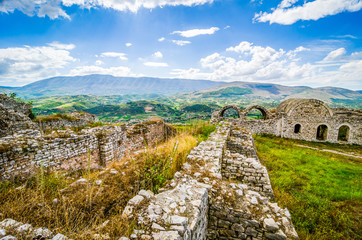 Fototapeta na wymiar Kalaja e Beratit - Citadel of Berat and castle quarter, is a fortress overlooking the town of Berat, Albania