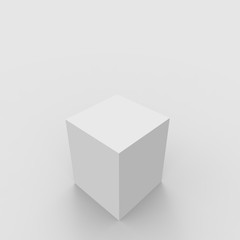 3d gray white cube and box podium .. minimal scene studio background. Abstract 3d geometric shape object illustration render. Display for online business product.
