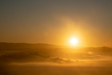 Golden Mist, golden sunrise in Tuscany - Toscana