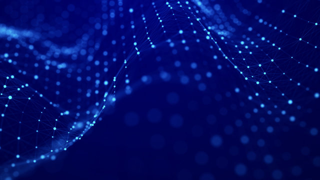 Abstract technology background. Network connection structure. Big data digital blue background. 3d rendering.