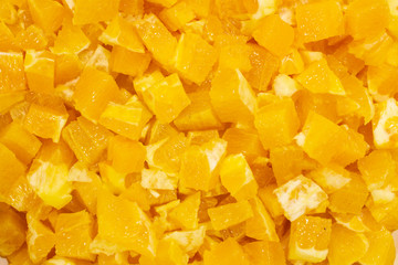 Slices of fresh chopped orange