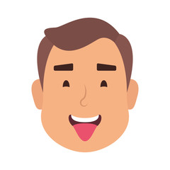young man head avatar character icon