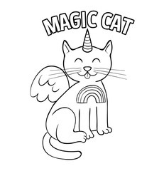 Magic unicorn cat fashion design 