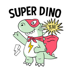 Super dino t-rex fashion print design 