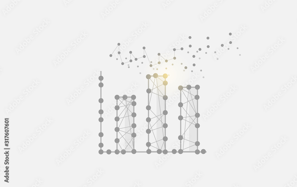 Aufkleber geometric art line and dot of chart vector background eps 10