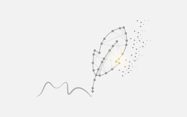 Geometric art line and dot of feather vector background eps 10