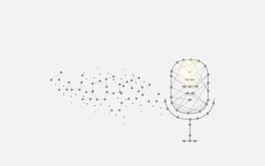 Geometric art line and dot of microphone vector background eps 10