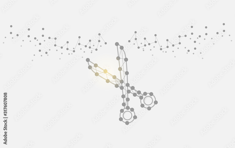 Poster geometric art line and dot of scissors vector background eps 10