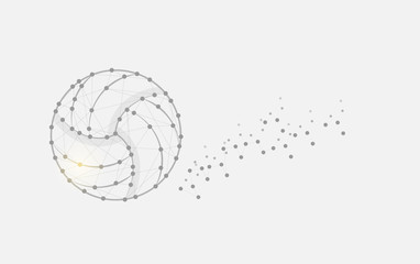 Geometric art line and dot of volleyball vector background eps 10
