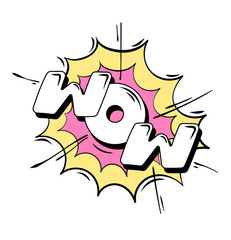 WOW! explosion comics style superhero lettering
