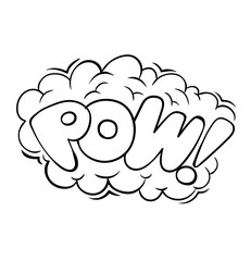 POW! explosion comic style superhero lettering