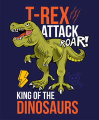T REX atack print design 