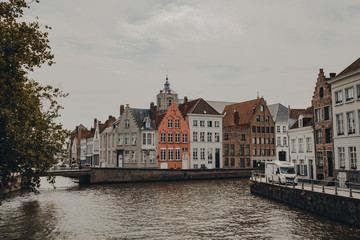 Fototapeta na wymiar Colourful houses on canal 
