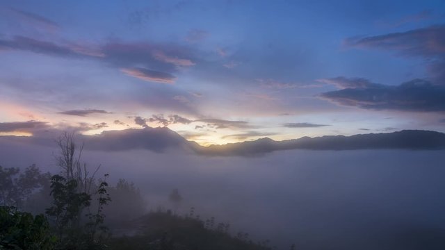 4K Beautiful Sunrise Timelapse of Mountain Kinabalu in Sabah Borneo, Malaysia.