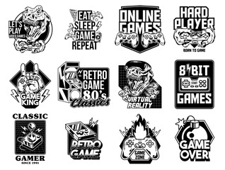 Set collection of video game geek prints