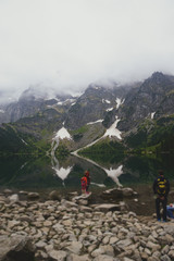 Mountain lake in summer