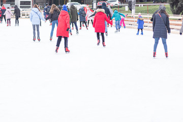 Obraz premium People are skating. Sports and recreation. Active pastime.