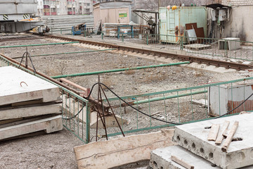 Home construction. Industrial crane. Industry and transport.