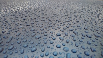 water drops on a metal surface