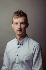 Obraz premium Portrait of a smart serious young man