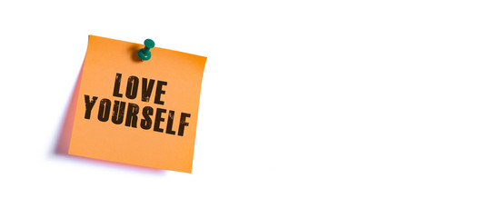 self motivating concept, love yourself message