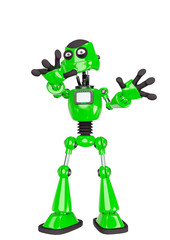 robot cartoon saying hey stop there