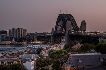 Sydney city skyline at dawn