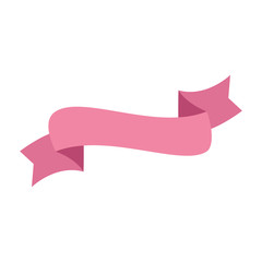 elegant ribbon pink color isolated icon