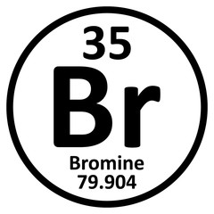 Periodic table element bromine icon.
