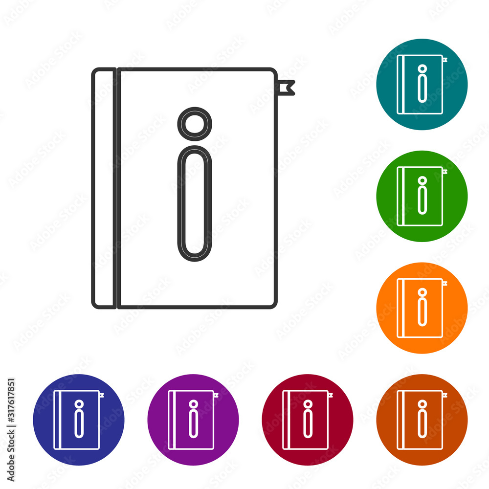 Poster grey line user manual icon isolated on white background. user guide book. instruction sign. read bef