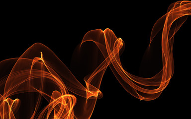 Dark abstract background with a glowing abstract waves