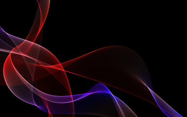 Dark abstract background with a glowing abstract waves