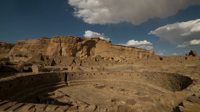 Chaco Canyon, Indian Ruins, at sunset