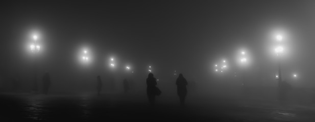 Obraz na płótnie Canvas foggy night in the city