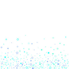 Blue, cyan, turquoise glitter stars confetti