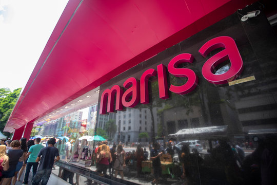 Sao Paulo, Brazil -  december 29 2019 -  facade of Marisa Women Casual and Underwear Store in Paulista Avenue , downtown Sao Paulo, Brazil
