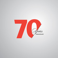 70 Year Anniversary Vector Template Design Illustration - obrazy, fototapety, plakaty