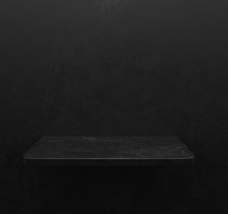 Black shelf on wall, 3D rendering © castorStock