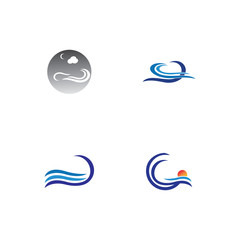 WATER WAVE SYMBOL AND ICON LOGO TEMPLATE