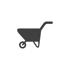Fototapeta na wymiar wheelbarrow icon, trowel icon