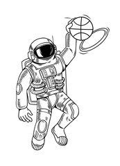 astronaut spaceman which play basketball