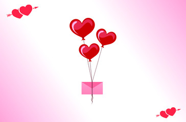 valentines day card with hearts
