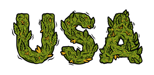 lettering design weed inscription 