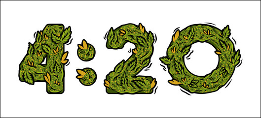 lettering design weed number of time 420