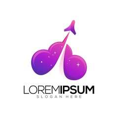 Plane logo premium vector